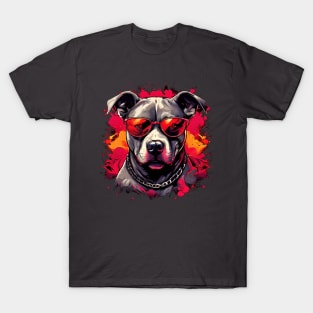 Pitbull In Sunglasses, Pit bull lover, Pittie dog owner design T-Shirt